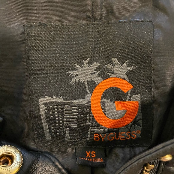 Guess Black Leather Jacket XS - Picture 3 of 3